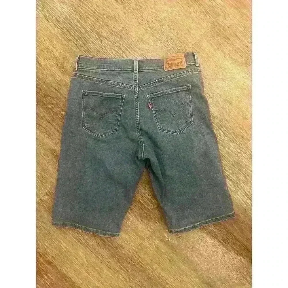 Levis‎ Shorts Womens Size 28 Bermuda Mid Rise Stretch 12 Inch Inseam Denim